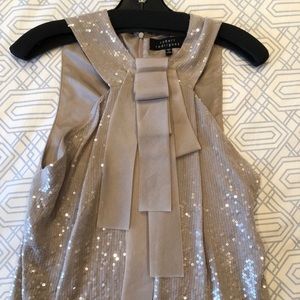 Taupe sequin sleeveless top, robert rodriquez